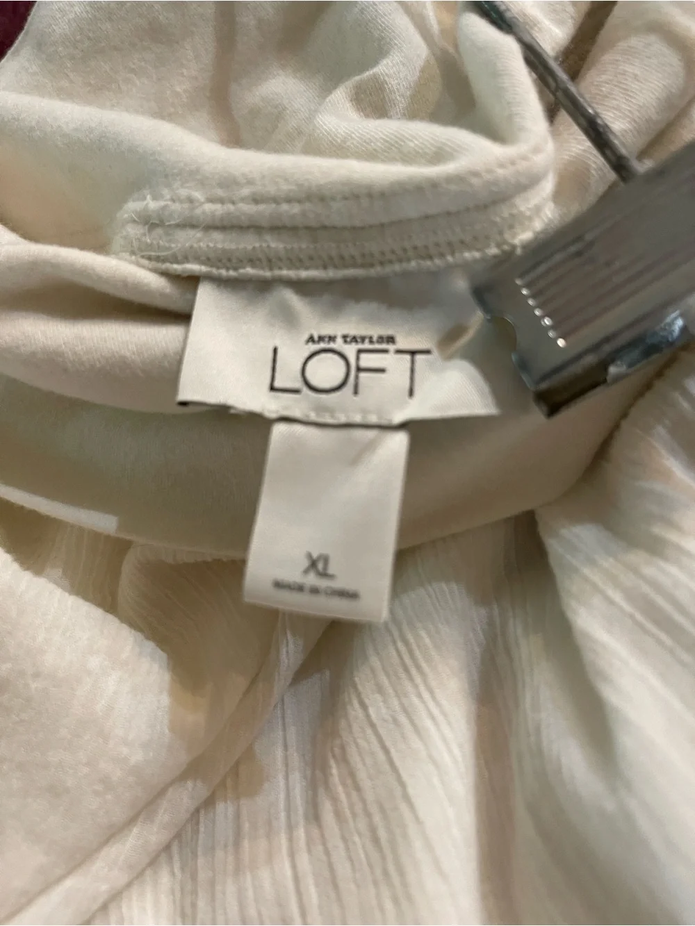LOFT Romantic Cream Tiered Maxi Skirt